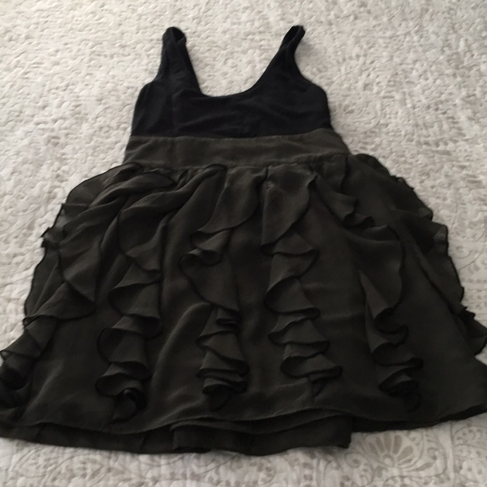 Green ruffle dress